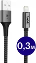 Buddi Flex USB-A naar Lightning Kabel 12W Fast Charge 30CM Zwart