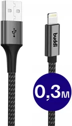 Buddi Flex USB-A naar Lightning Kabel 12W Fast Charge 30CM Zwart afbeelding