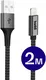 Buddi Flex USB-A naar Lightning Kabel 12W Fast Charge 2M Zwart