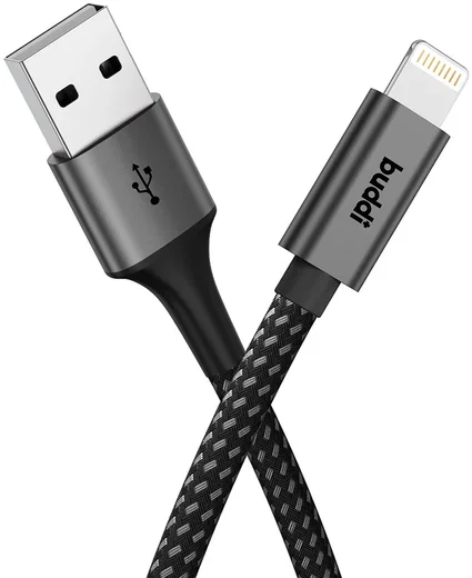 Buddi Flex USB-A naar Lightning Kabel 12W Fast Charge 2M Zwart afbeelding 12