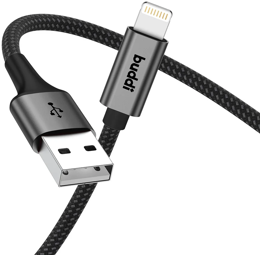 Buddi Flex USB-A naar Lightning Kabel 12W Fast Charge 2M Zwart afbeelding 13