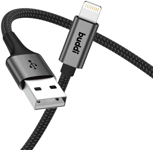 Buddi Flex USB-A naar Lightning Kabel 12W Fast Charge 2M Zwart afbeelding 13