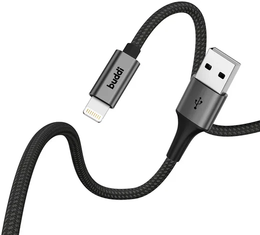 Buddi Flex USB-A naar Lightning Kabel 12W Fast Charge 2M Zwart afbeelding 14