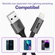 Buddi Flex USB-A naar Lightning Kabel 12W Fast Charge 2M Zwart afbeelding 2