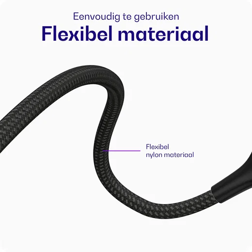 Buddi Flex USB-C naar USB-C Krulsnoer Kabel 60W Fast Charge 1M Zwart afbeelding 9