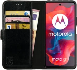 Rosso Element Motorola Moto G04 Hoesje Book Case Wallet Zwart afbeelding