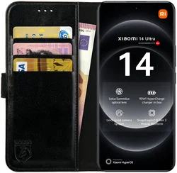 Rosso Element Xiaomi 14 Ultra Hoesje Book Case Wallet Zwart afbeelding