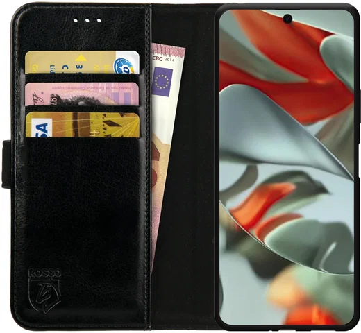 Rosso Element Google Pixel 9 Pro XL Hoesje Book Case Wallet Zwart afbeelding 1