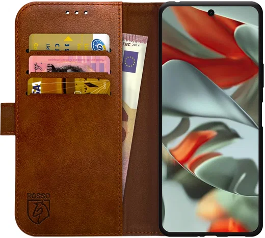 Rosso Element Google Pixel 9 Pro XL Hoesje Book Case Wallet Bruin afbeelding 1