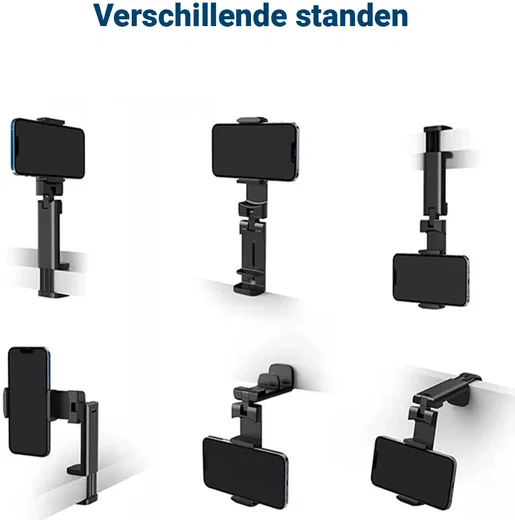 Universele Telefoonhouder 360° Draaibaar voor Vliegtuig / Koffer Zwart afbeelding 8