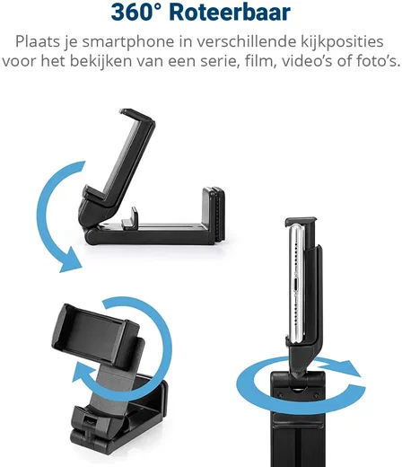 Universele Telefoonhouder 360° Draaibaar voor Vliegtuig / Koffer Zwart afbeelding 10