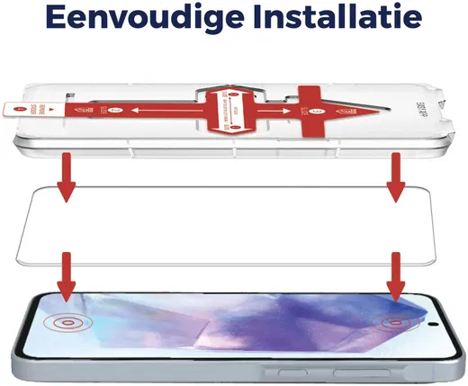 Rosso Samsung Galaxy A55 Tempered Glass Fingerprint en Case Friendly afbeelding 4