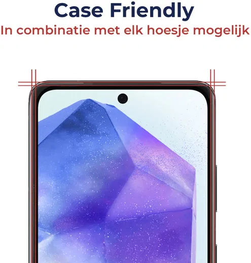 Rosso Samsung Galaxy A55 Tempered Glass Fingerprint en Case Friendly afbeelding 5