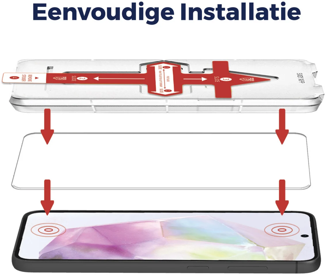 Rosso Samsung Galaxy A35 Tempered Glass Fingerprint en Case Friendly afbeelding 2
