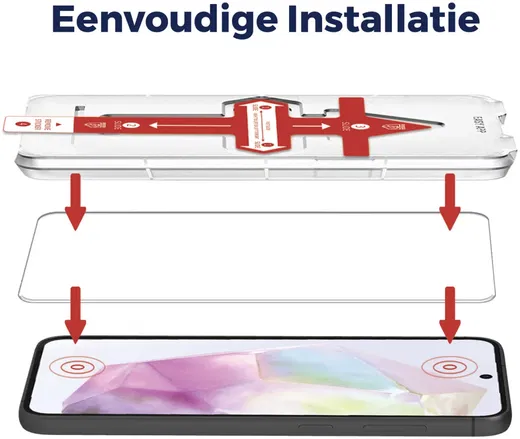 Rosso Samsung Galaxy A35 Tempered Glass Fingerprint en Case Friendly afbeelding 2