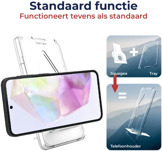 Rosso Samsung Galaxy A35 Tempered Glass Fingerprint en Case Friendly afbeelding 4