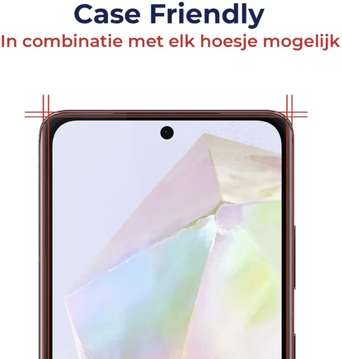 Rosso Samsung Galaxy A35 Tempered Glass Fingerprint en Case Friendly afbeelding 5
