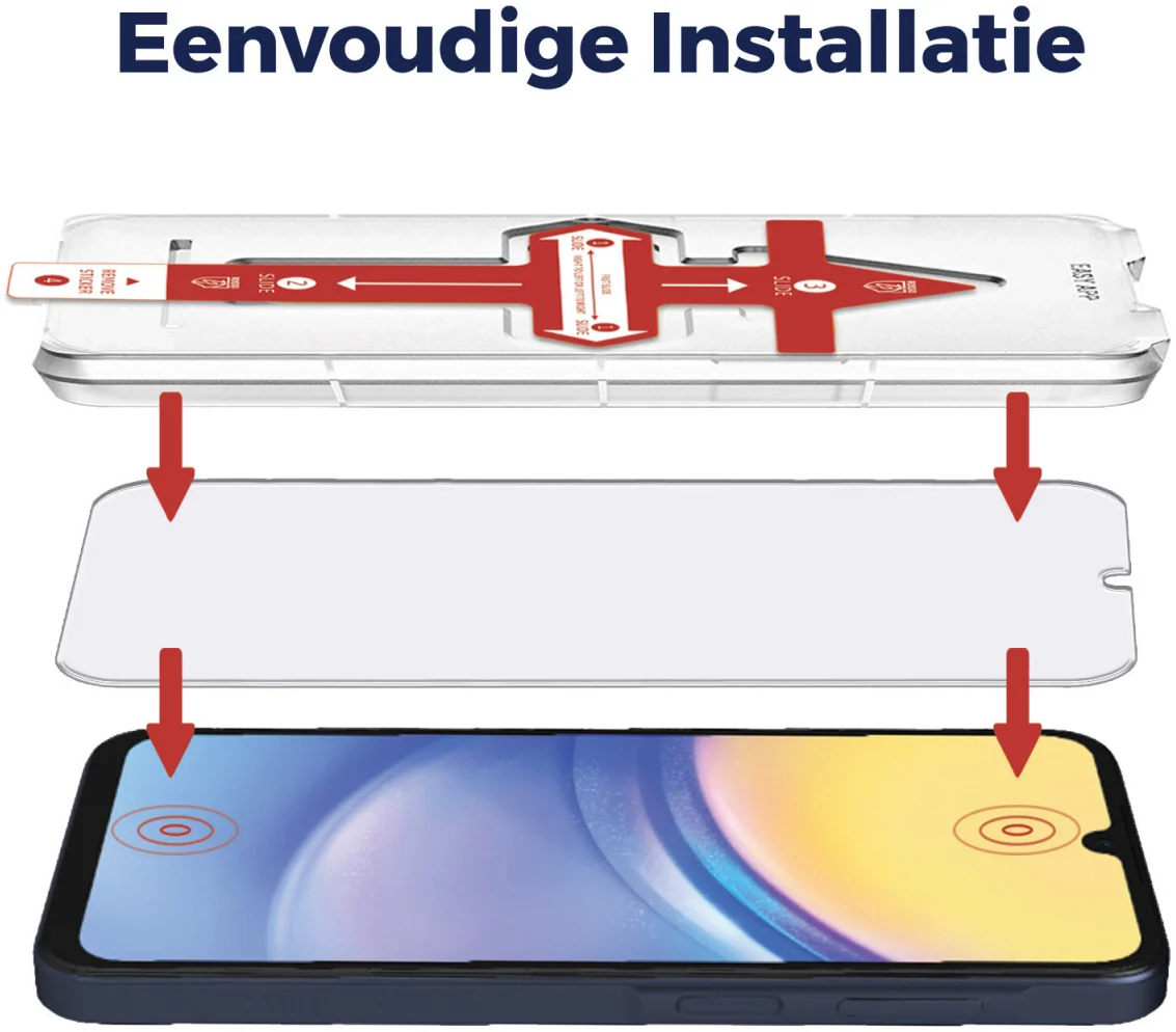 Rosso Samsung Galaxy A15 Tempered Glass Case Friendly met Installatietray afbeelding 2