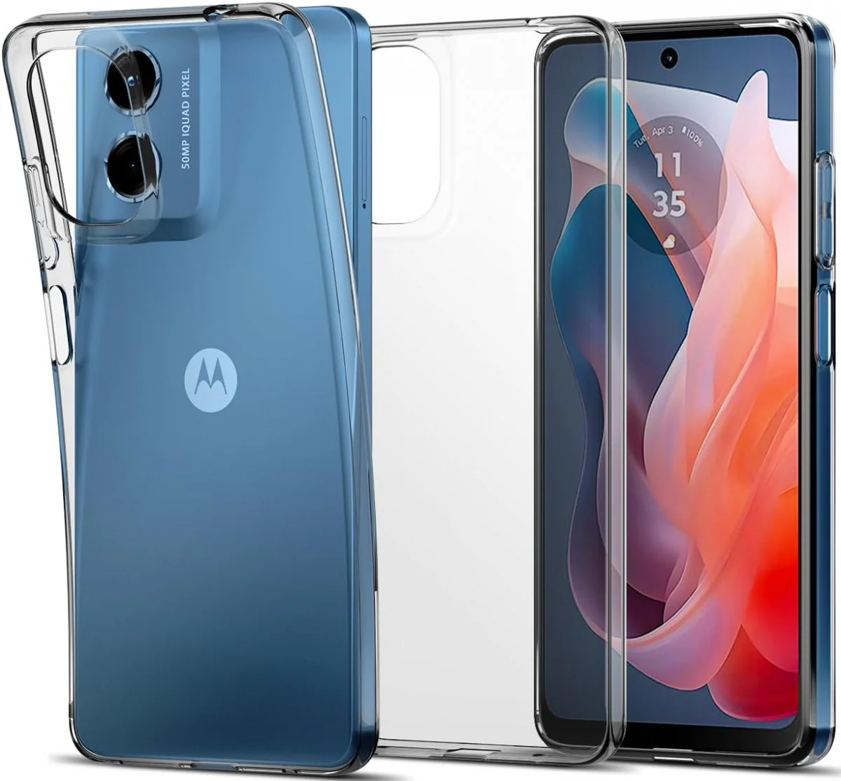 Motorola Moto G24 Hoesje Dun TPU Back Cover Transparant afbeelding 1