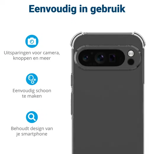 Google Pixel 9 Pro XL Hoesje Schokbestendig en Dun TPU Back Cover Transparant afbeelding 6