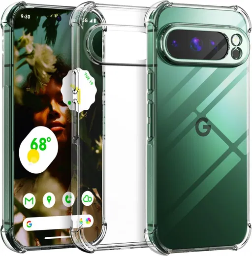 Google Pixel 9 Pro XL Hoesje Schokbestendig en Dun TPU Back Cover Transparant afbeelding 1