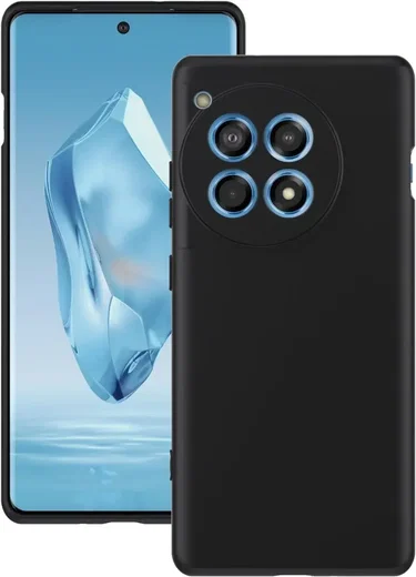 OnePlus 12R Hoesje Matte Back Cover Dun TPU Zwart afbeelding 1