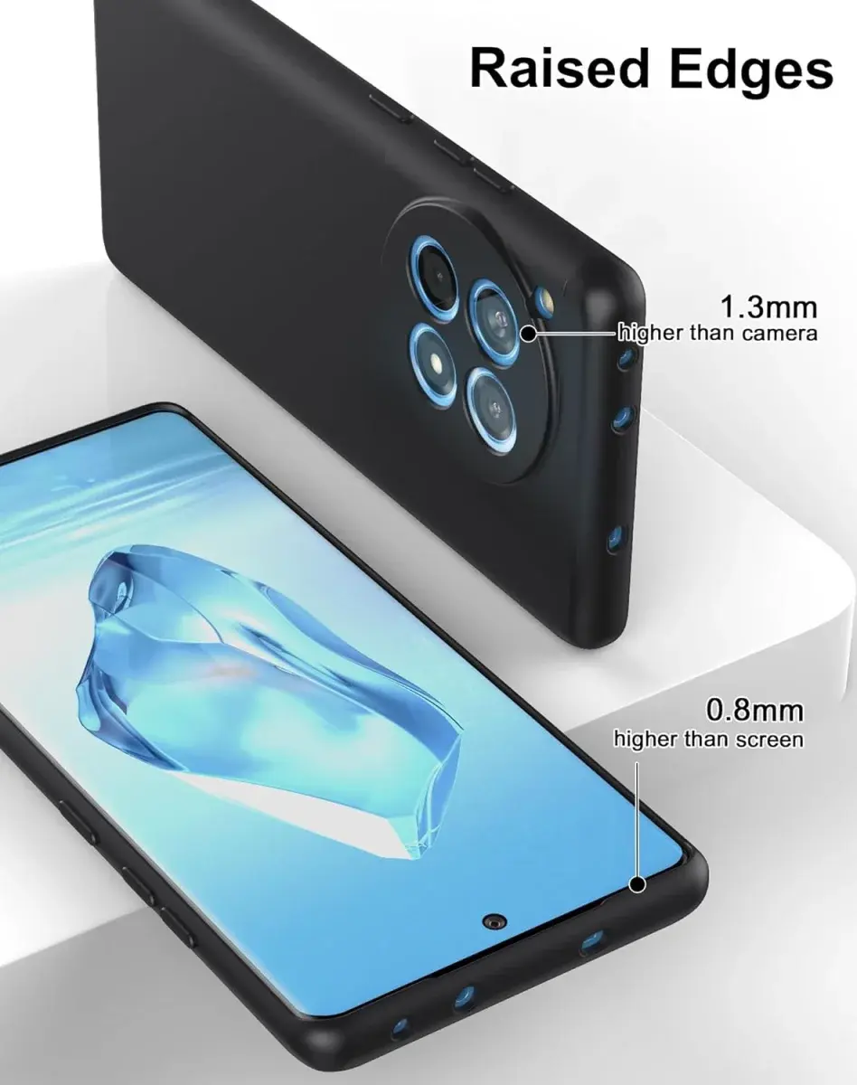 OnePlus 12R Hoesje Matte Back Cover Dun TPU Zwart afbeelding 4