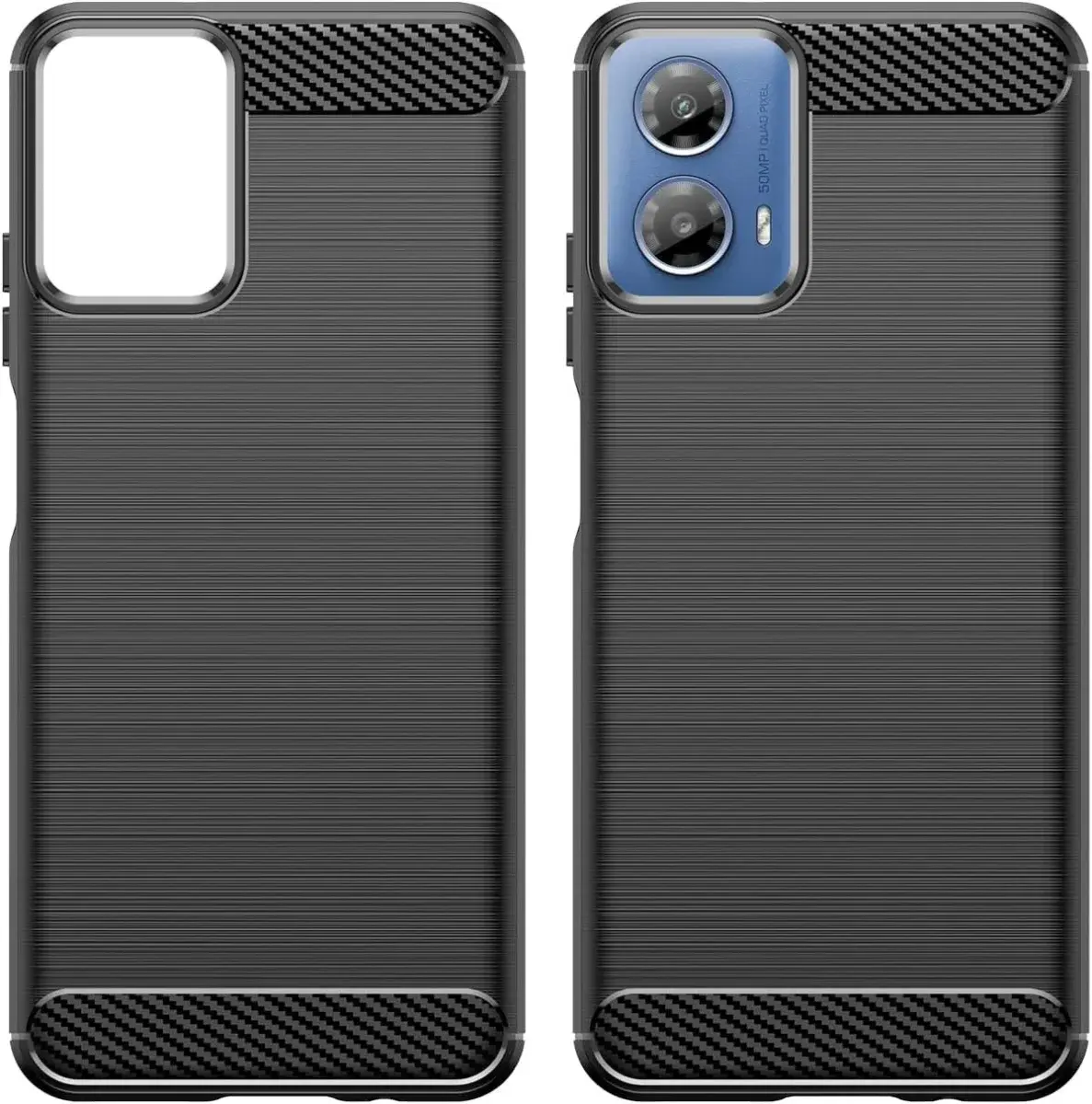 Motorola Moto G24 Power Hoesje Geborsteld TPU Back Cover Zwart afbeelding 2