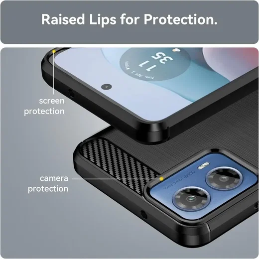Motorola Moto G24 Power Hoesje Geborsteld TPU Back Cover Zwart afbeelding 6