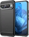 Google Pixel 9 / 9 Pro Hoesje Geborsteld TPU Flexibele Back Cover Zwart