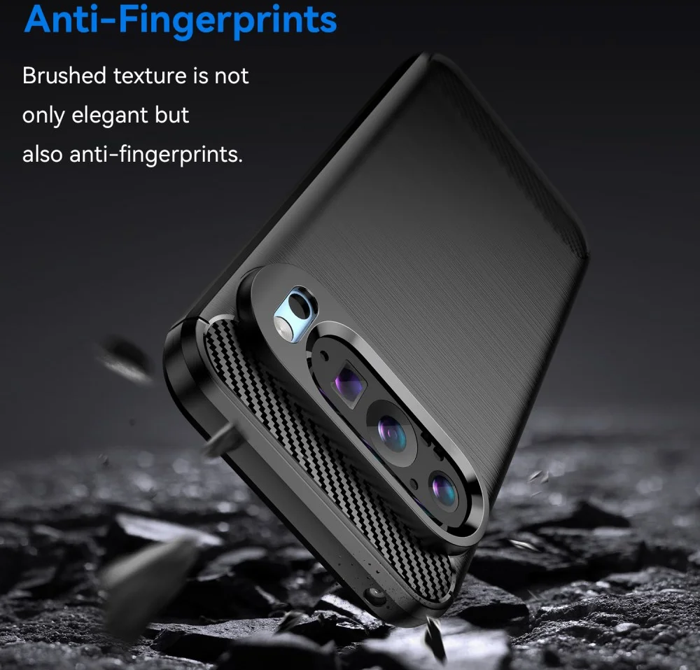 Google Pixel 9 / 9 Pro Hoesje Geborsteld TPU Flexibele Back Cover Zwart afbeelding 5
