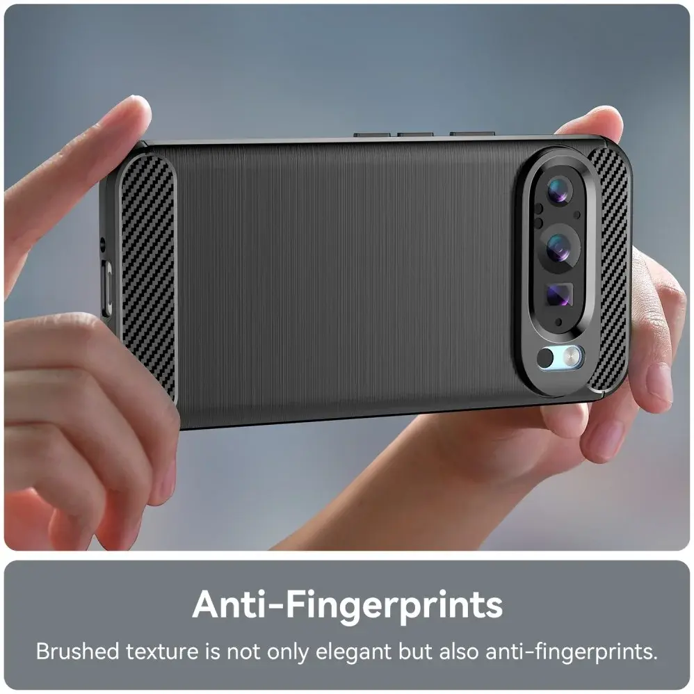 Google Pixel 9 / 9 Pro Hoesje Geborsteld TPU Flexibele Back Cover Zwart afbeelding 7