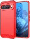 Google Pixel 9 / 9 Pro Hoesje Geborsteld TPU Flexibele Back Cover Rood