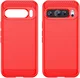 Google Pixel 9 / 9 Pro Hoesje Geborsteld TPU Flexibele Back Cover Rood afbeelding 2