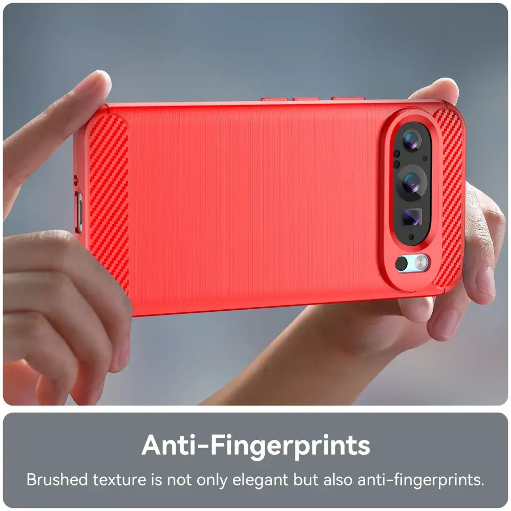 Google Pixel 9 / 9 Pro Hoesje Geborsteld TPU Flexibele Back Cover Rood afbeelding 7