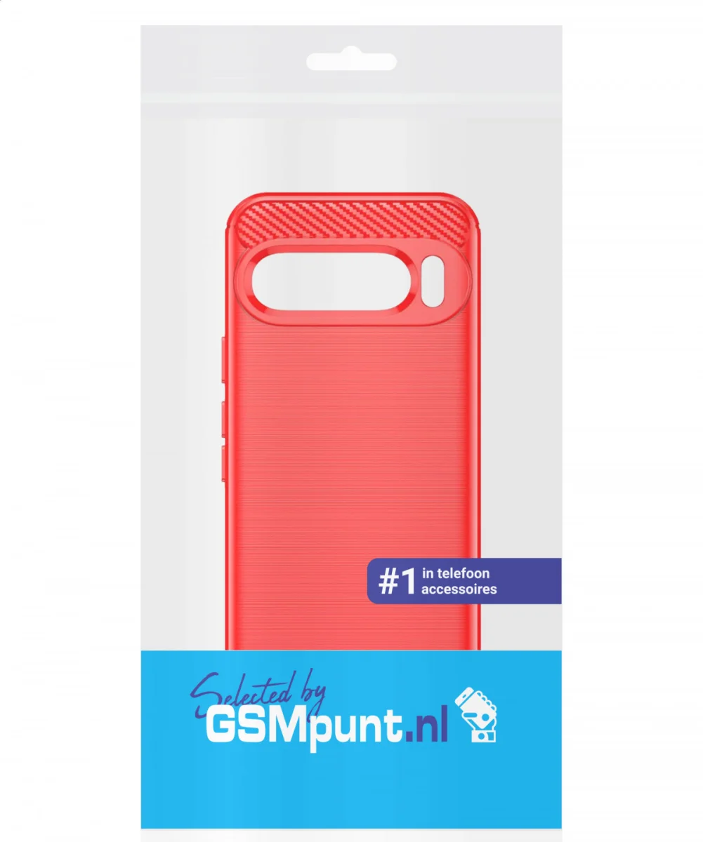 Google Pixel 9 / 9 Pro Hoesje Geborsteld TPU Flexibele Back Cover Rood afbeelding 9