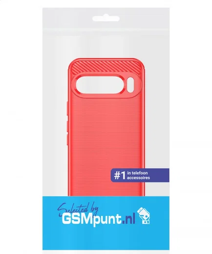 Google Pixel 9 / 9 Pro Hoesje Geborsteld TPU Flexibele Back Cover Rood afbeelding 9