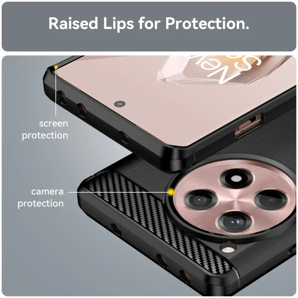 OnePlus 12R Hoesje Geborsteld TPU Flexibele Back Cover Zwart afbeelding 7
