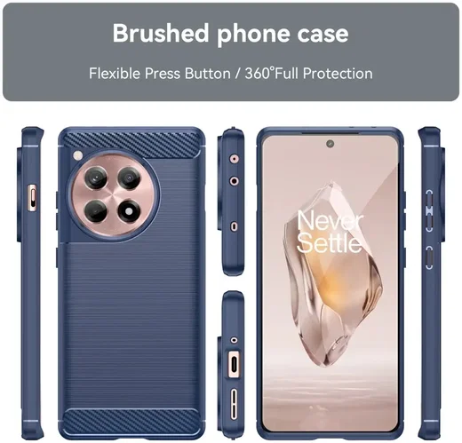 OnePlus 12R Hoesje Geborsteld TPU Flexibele Back Cover Blauw afbeelding 8