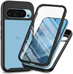 Google Pixel 9 / 9 Pro Hoesje Full Protect 360° Cover Hybride Zwart afbeelding