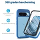 Google Pixel 9 / 9 Pro Hoesje Full Protect 360° Cover Hybride Blauw afbeelding 2