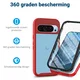 Google Pixel 9 / 9 Pro Hoesje Full Protect 360° Cover Hybride Rood afbeelding 2