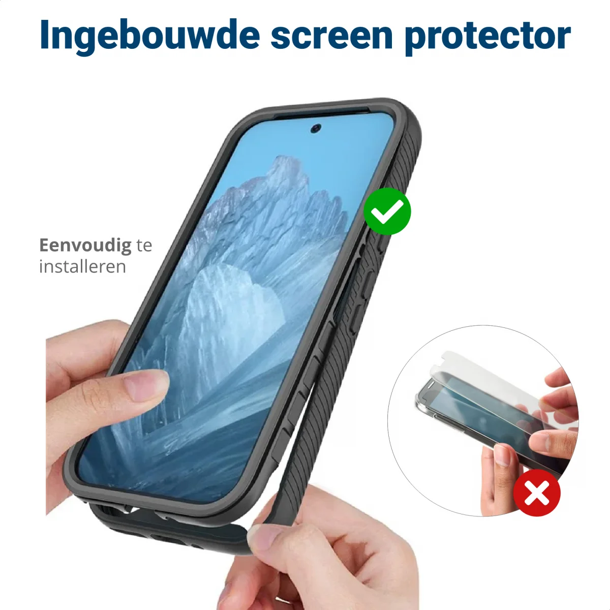 Google Pixel 9 / 9 Pro Hoesje Full Protect 360° Cover Hybride Rood afbeelding 5