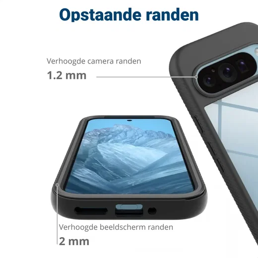 Google Pixel 9 / 9 Pro Hoesje Full Protect 360° Cover Hybride Rood afbeelding 7