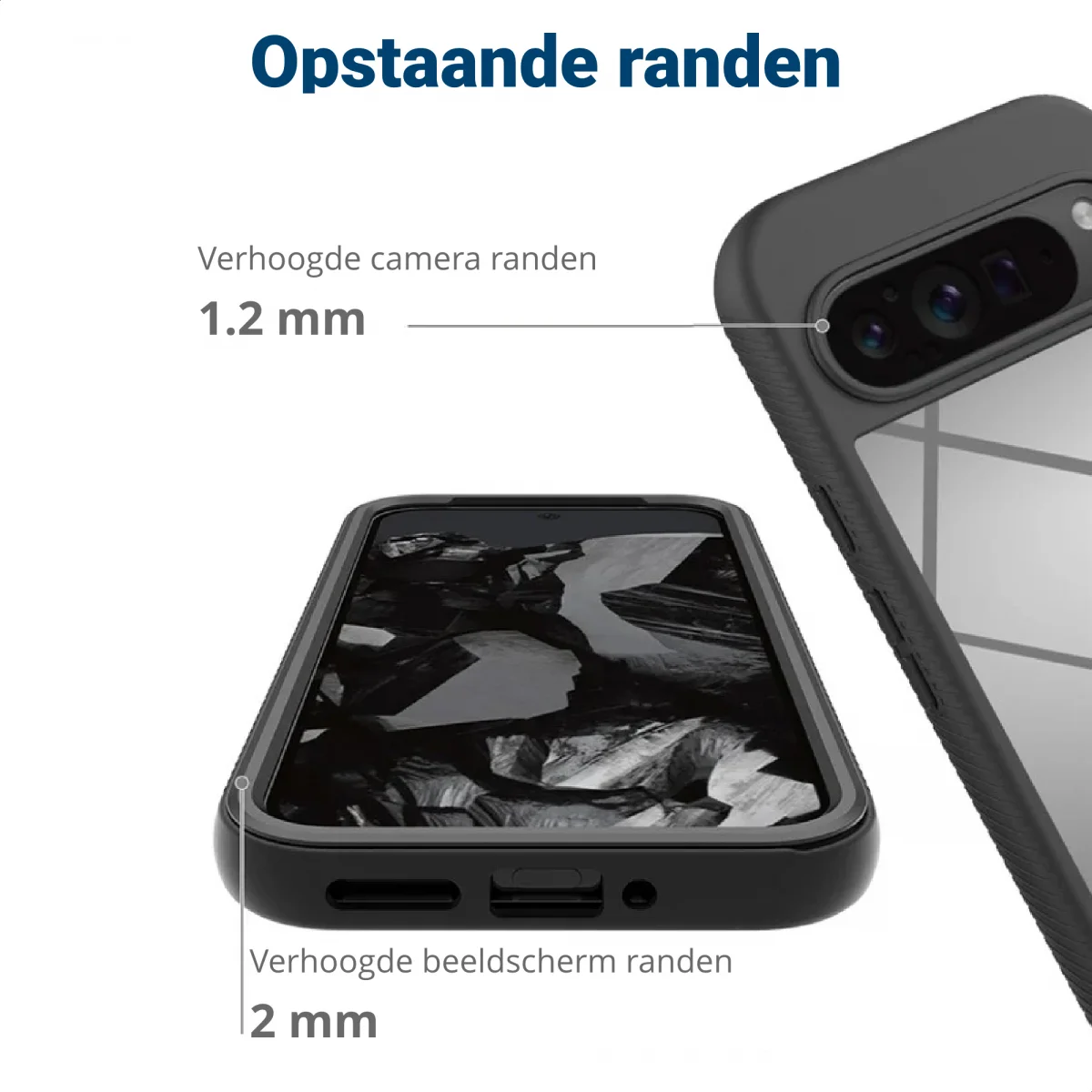 Google Pixel 9 Pro XL Hoesje Full Protect 360° Cover Hybride Zwart afbeelding 7