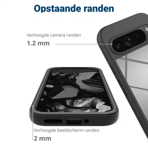 Google Pixel 9 Pro XL Hoesje Full Protect 360° Cover Hybride Zwart afbeelding 7