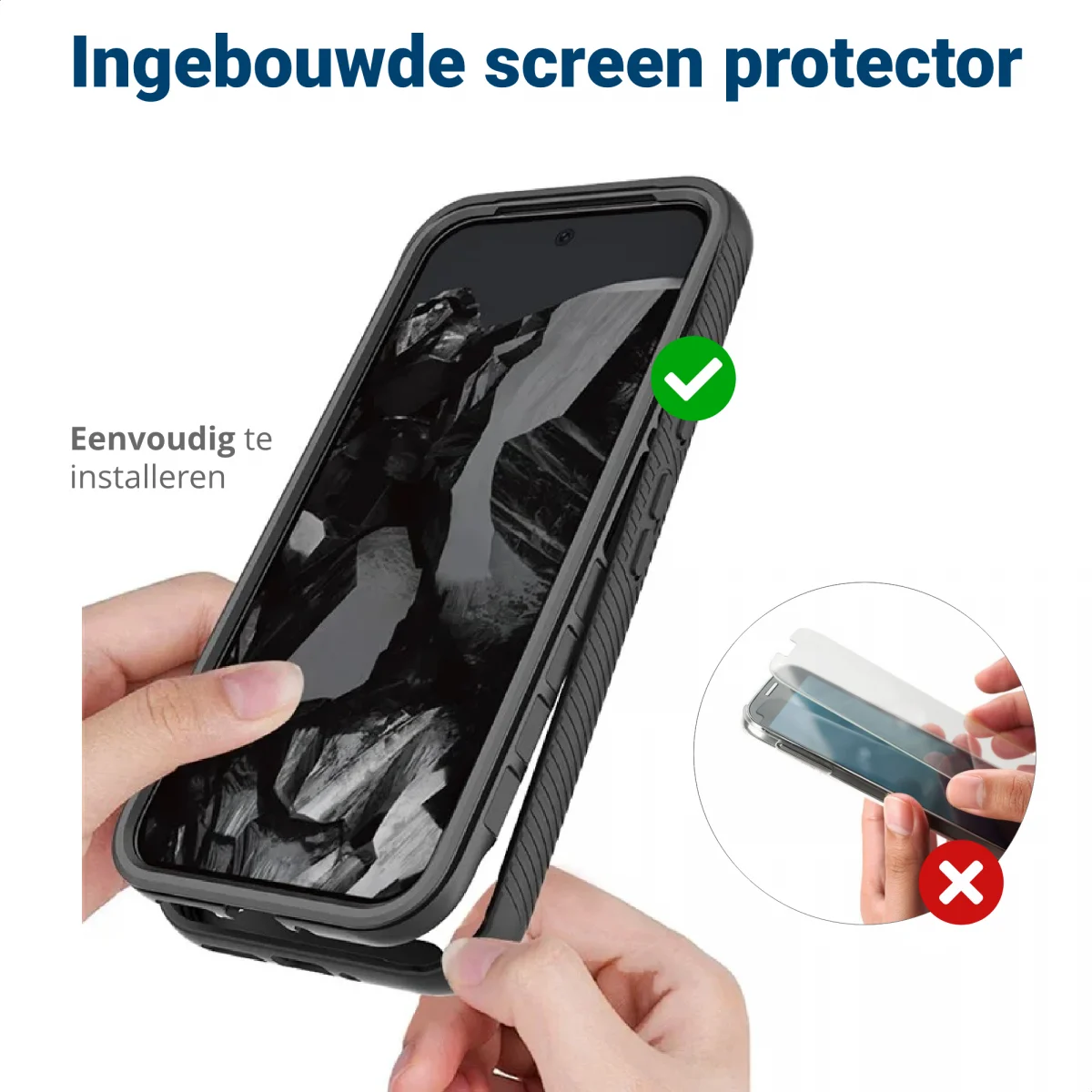 Google Pixel 9 Pro XL Hoesje Full Protect 360° Cover Hybride Rood afbeelding 6