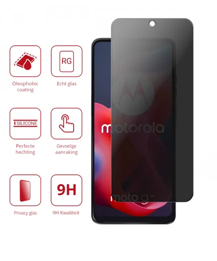 Rosso Motorola Moto G24 9H Tempered Glass Screen Protector Privacy afbeelding 2