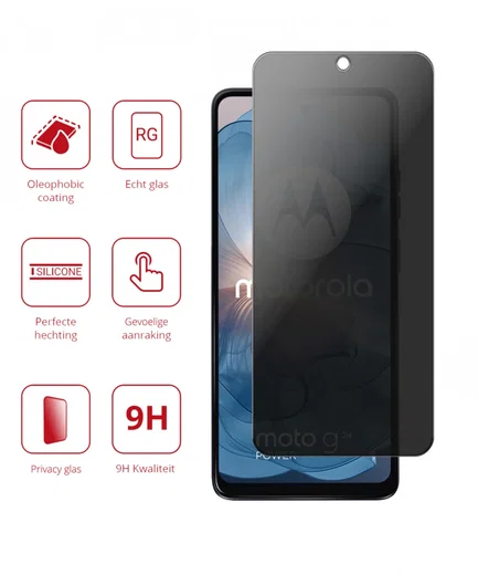 Rosso Motorola Moto G24 Power Tempered Glass Screen Protector Privacy afbeelding 2