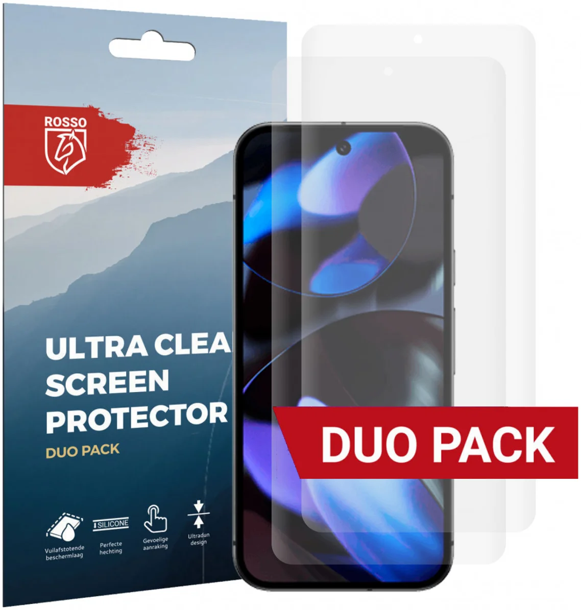 Rosso Google Pixel 9 Pro Screen Protector Ultra Clear Duo Pack afbeelding 1